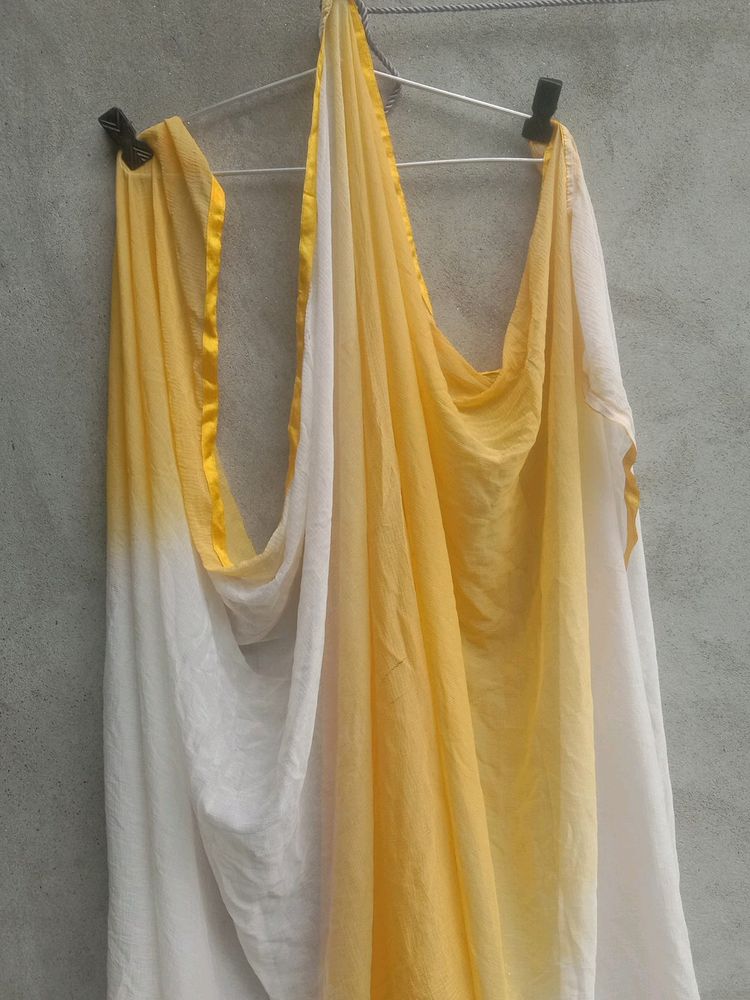 Yellow And Off White Colour Combo Duptta