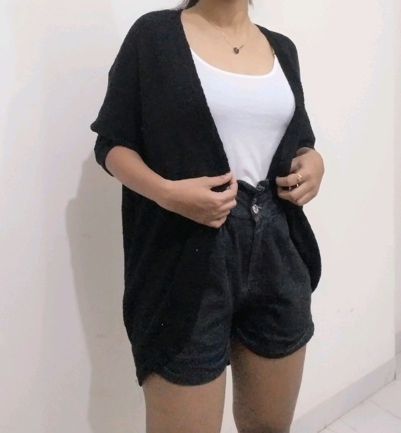 Combo Of Shrug,Inner & High Waist Shorts