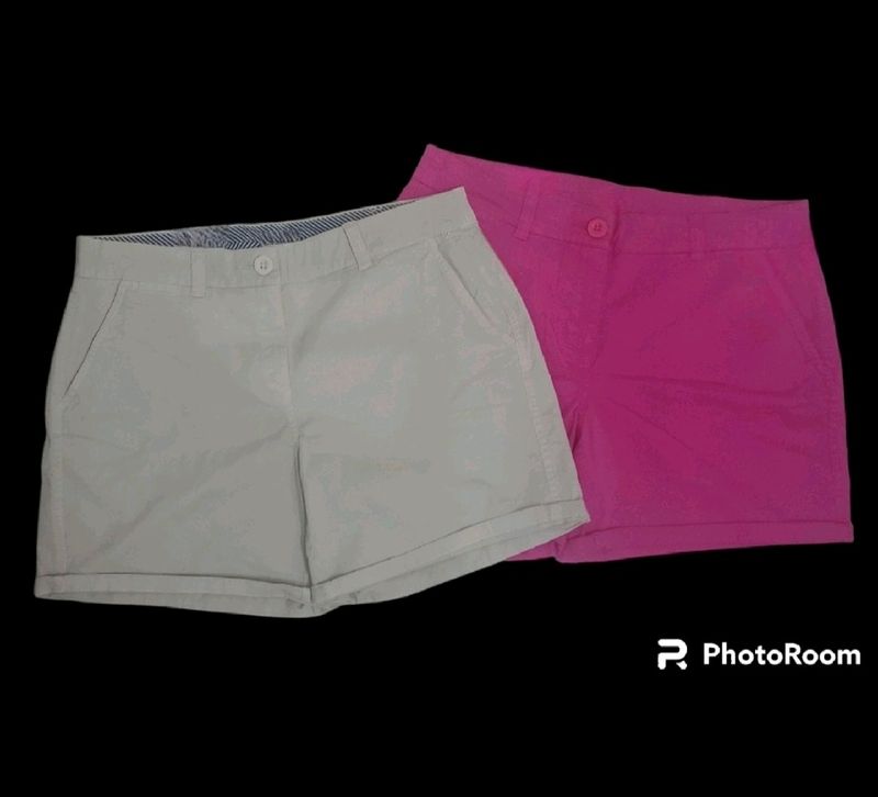 2 Women's shorts Pink+Cream