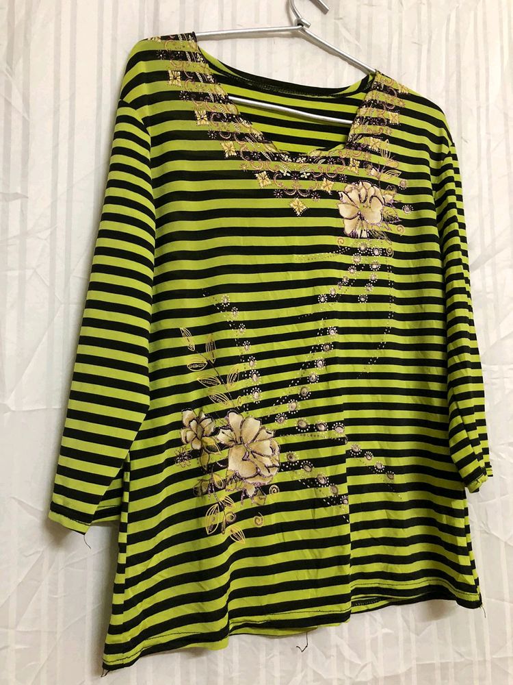 Lime Green Long Sleeve Top