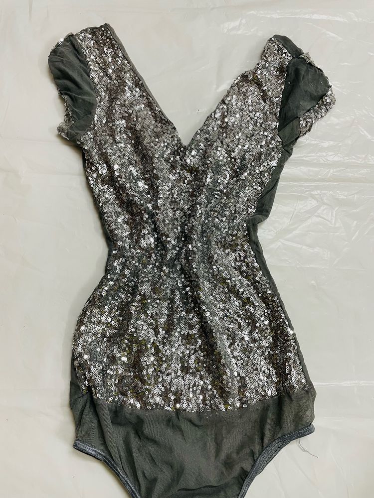 Women Silver  Bodysuit