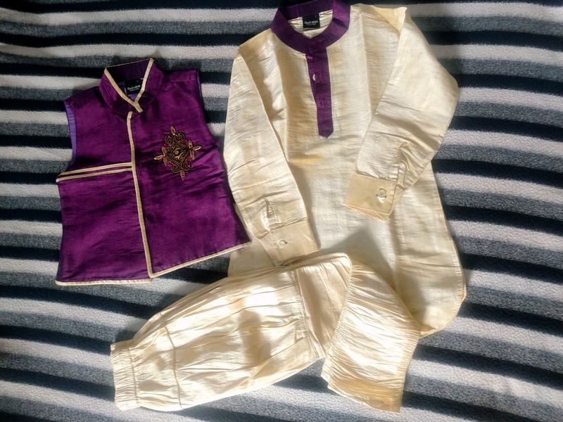 Silk Blend Party Wear Set For 2-3 Year Old