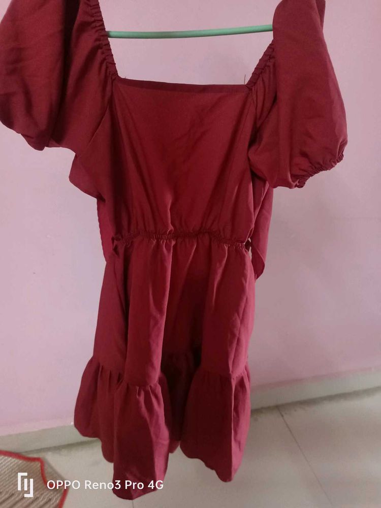 Otabu Zwerlon Brand .. Maroon Colour Dress 👗