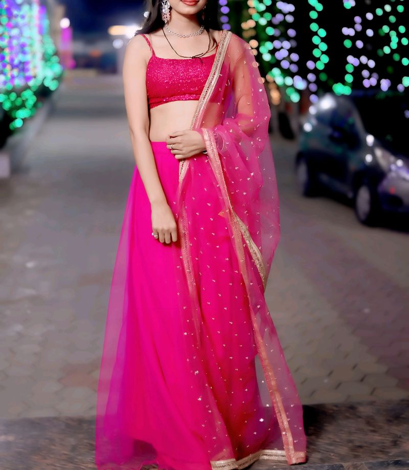 Rose Pink Lahnga Choli