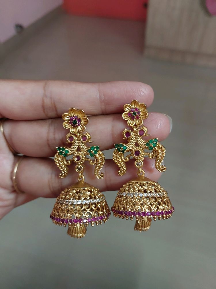 Beautiful Double Peacock Jhumka. New