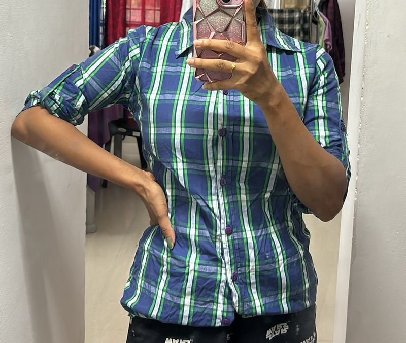 Blue And Green Shirt For Women