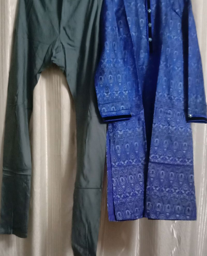 Party Wear Kurta Pajama Stones Buttons