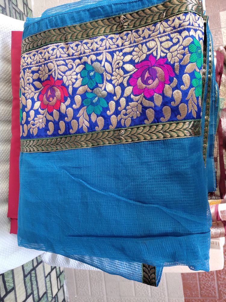 Blue Beautiful Design Saree