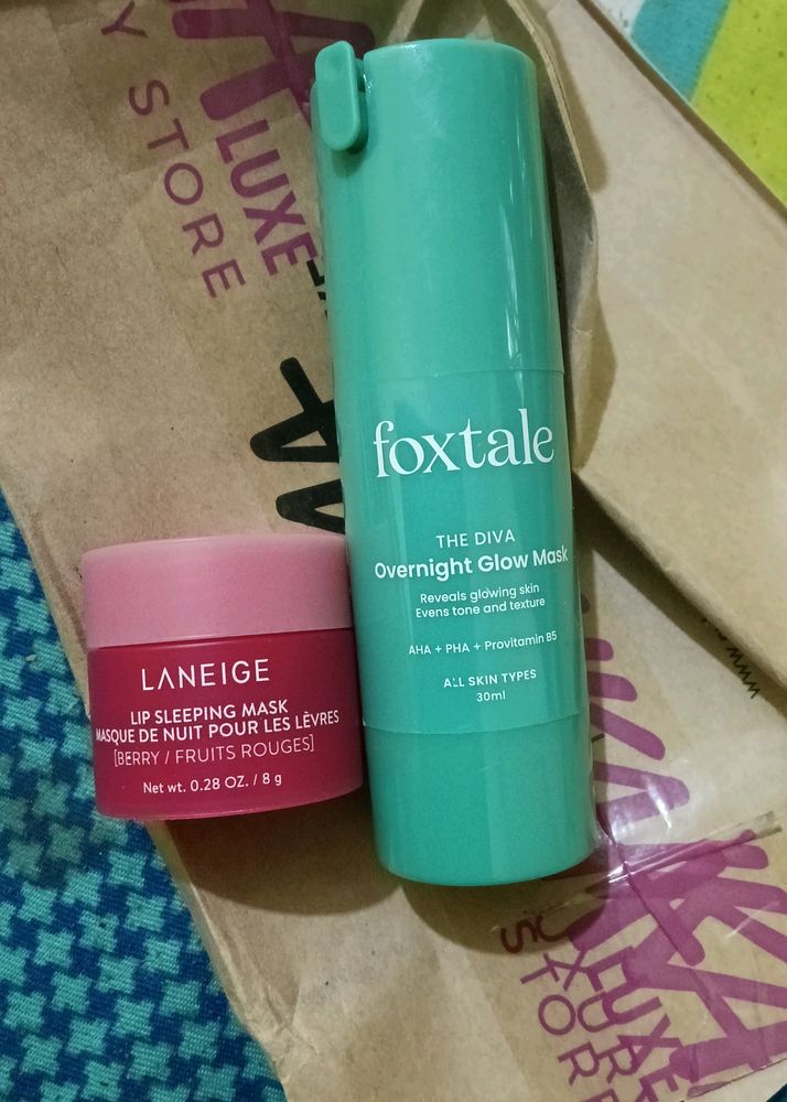 Laneige Sleeping Mask And Foxtale Overnight Glow