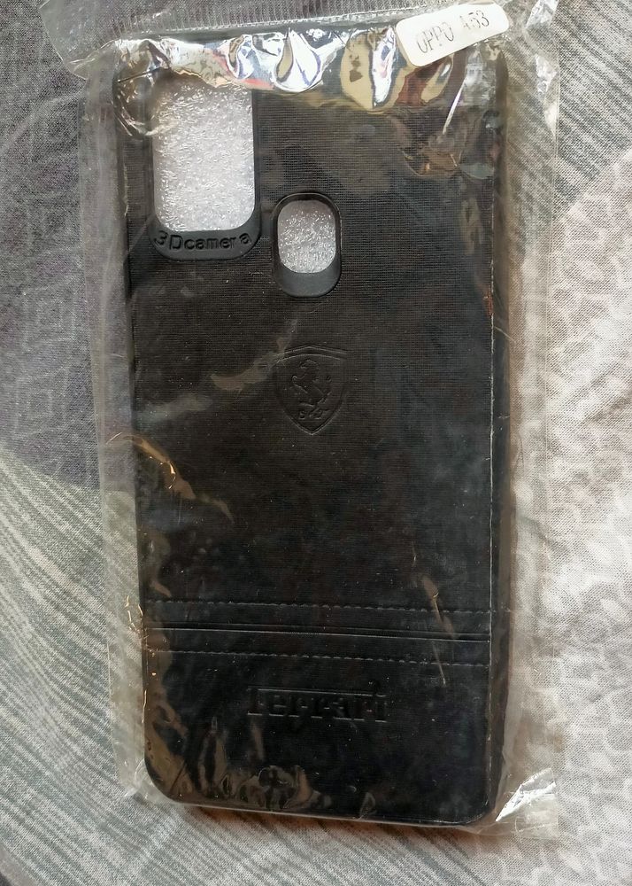 Oppo A53 Mobile Cover (Ferrari Logo Embossed )