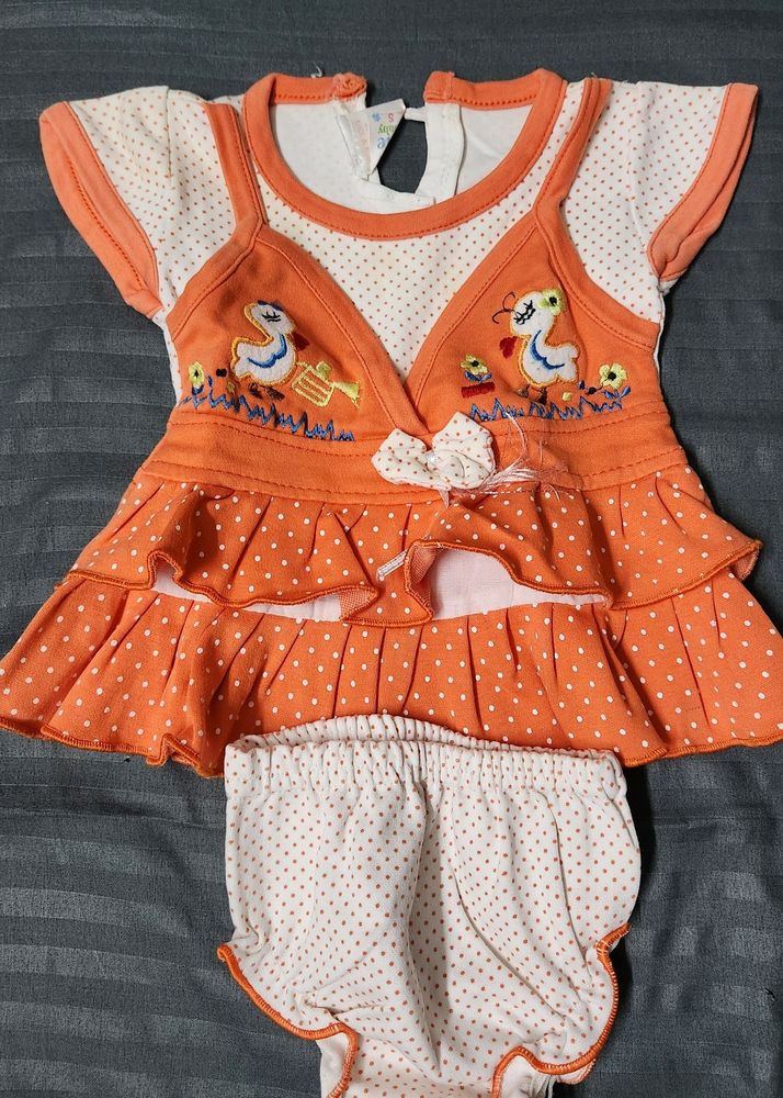 Orange Dress For Newborn Girl Baby