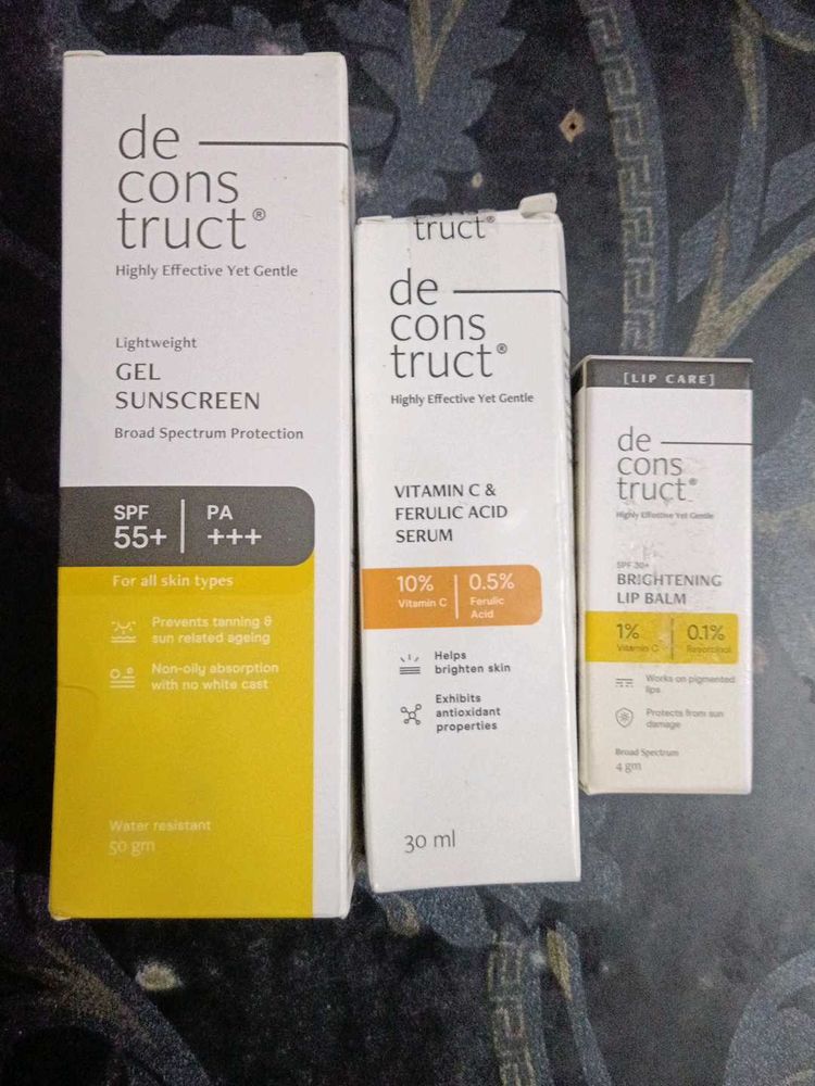 Deconstruct Sunscreen, Serum & Lip Balm