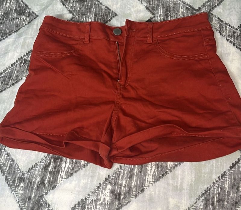 H&M New Denim Rust Shorts