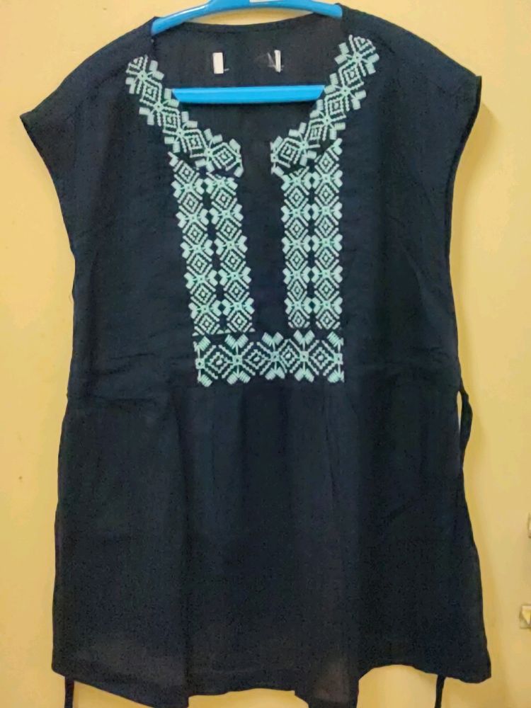 Navy Blue Short Kurti (Women)