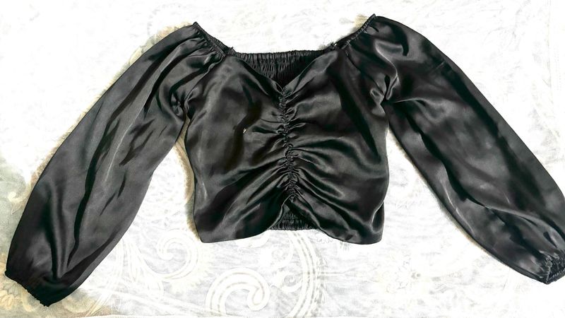 Black Satin Top