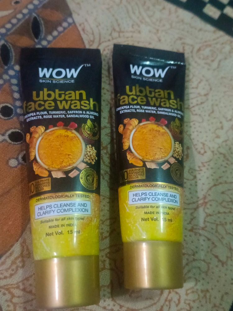 Wow Ubtan Face Wash 15 Ml Pack Of 2