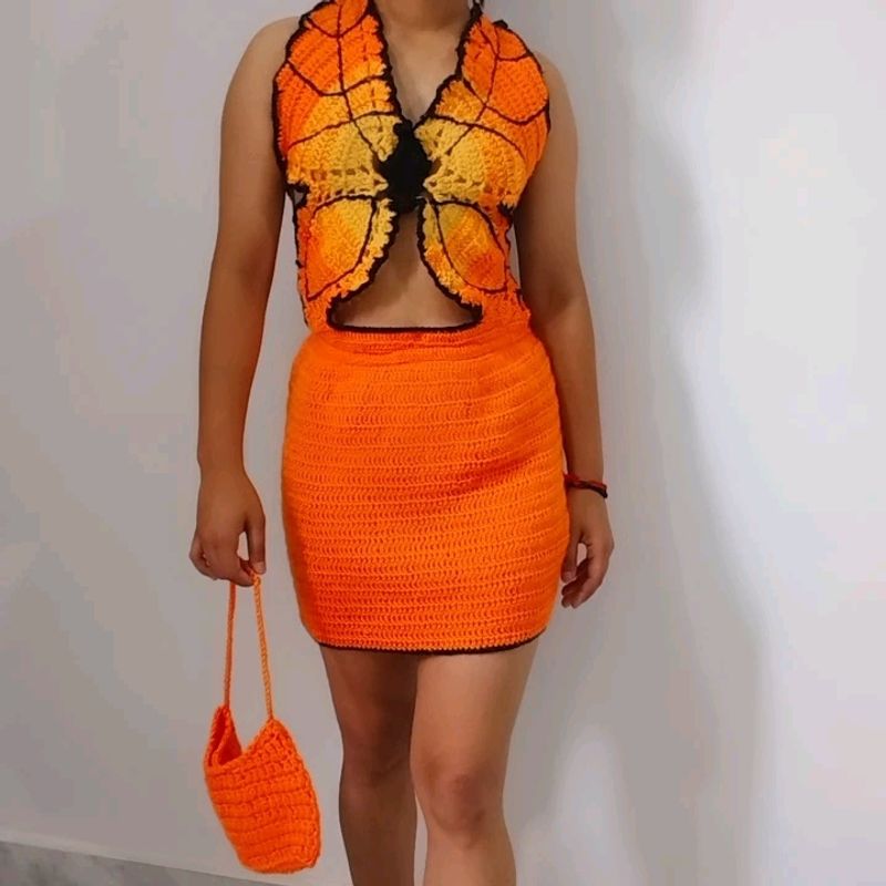 Handmade Butterfly Crochet Dress