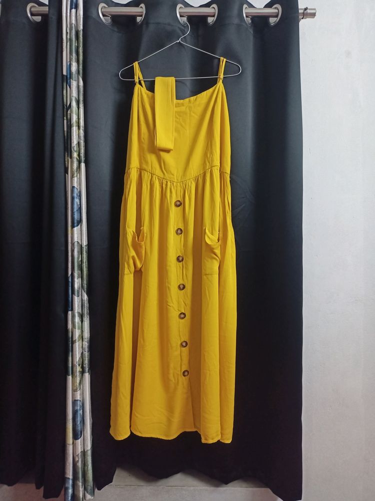 Urbanic Yellow Pocket Maxi Dress