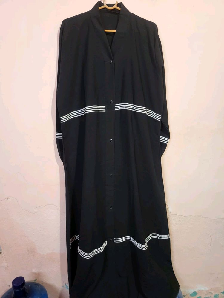 Abaya White Dori Work