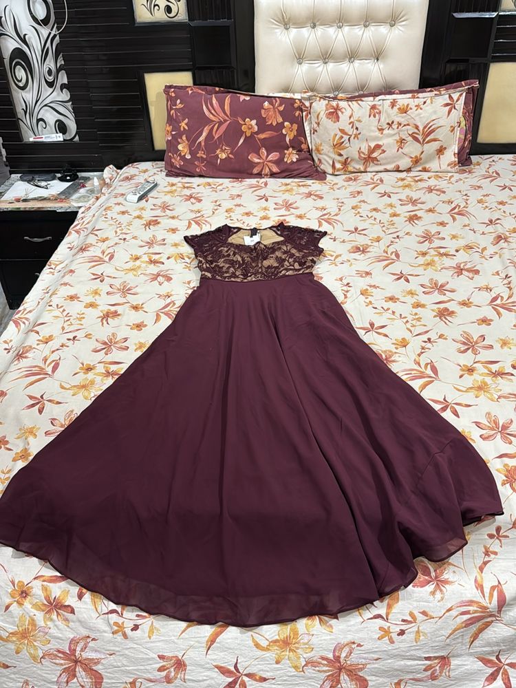 Marron Miss Chase Flared Gown