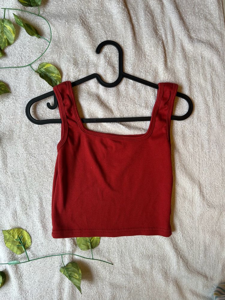 Red sleeveless Crop top