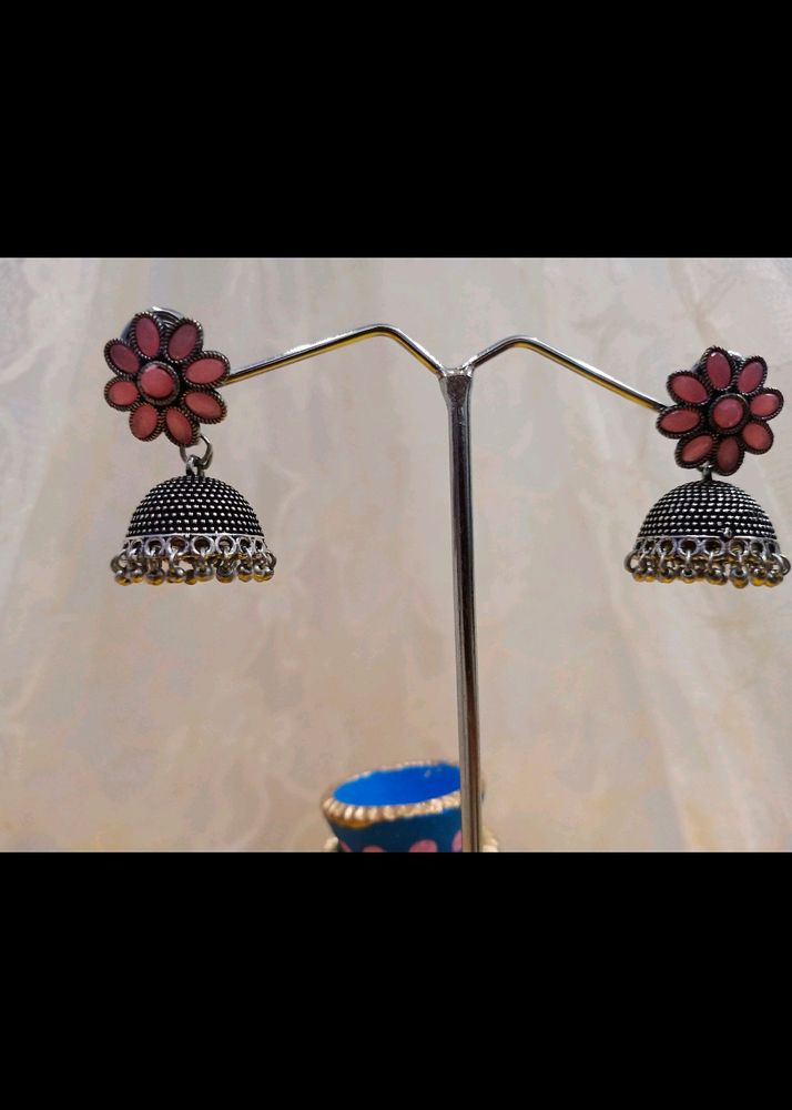 Oxidised Jhumka Earrings