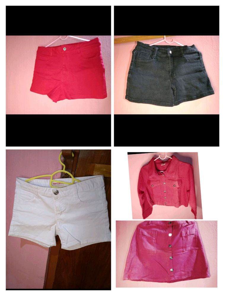 Combo Of 5 Short ,Skirt ,Jacket