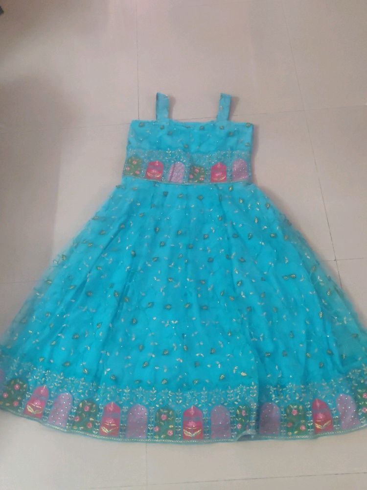 Net Frock Kurti Embroidered