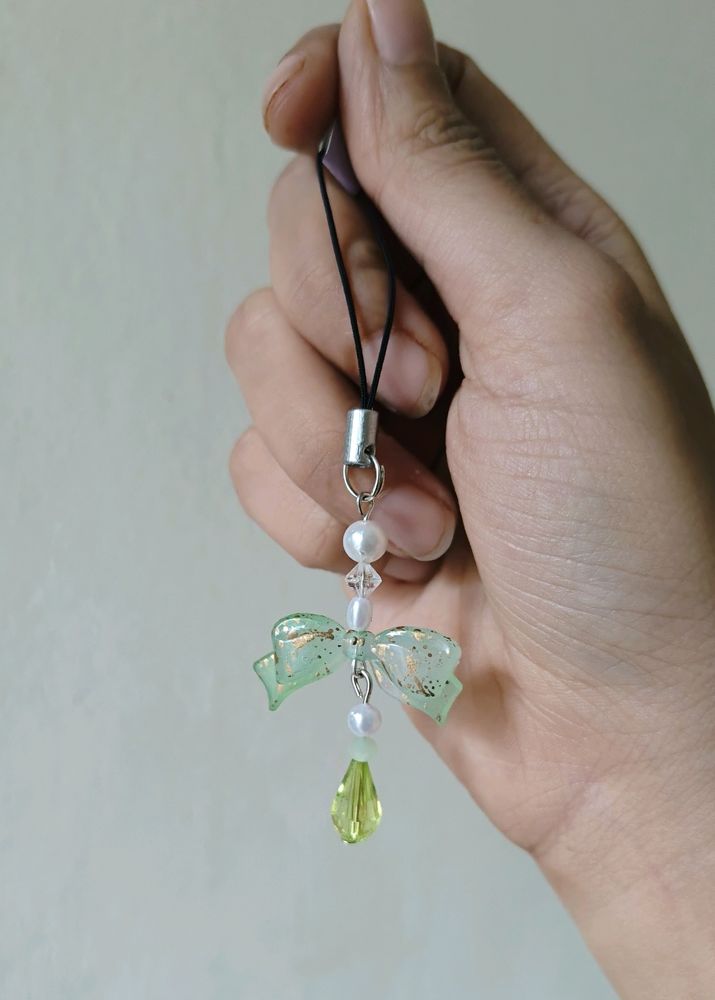 Green Golden Bow Phone Charm