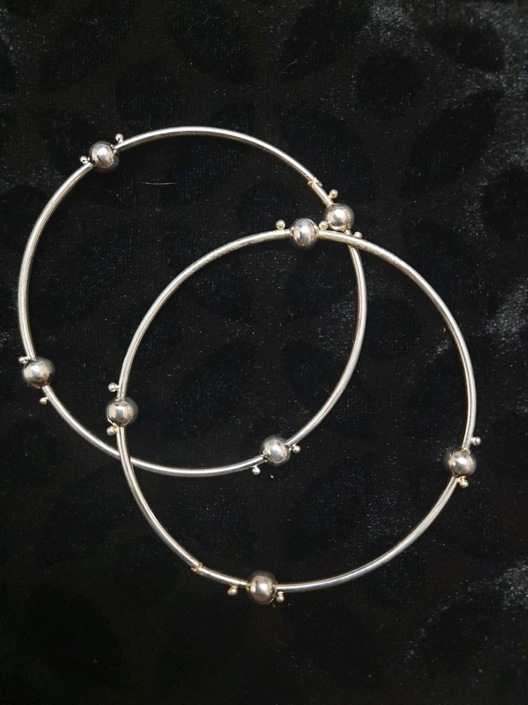 Combo Of Silver Bangle And Earing