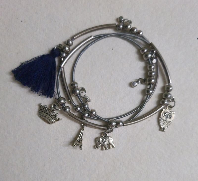 Set Of 3 Boho Charm Bracelets