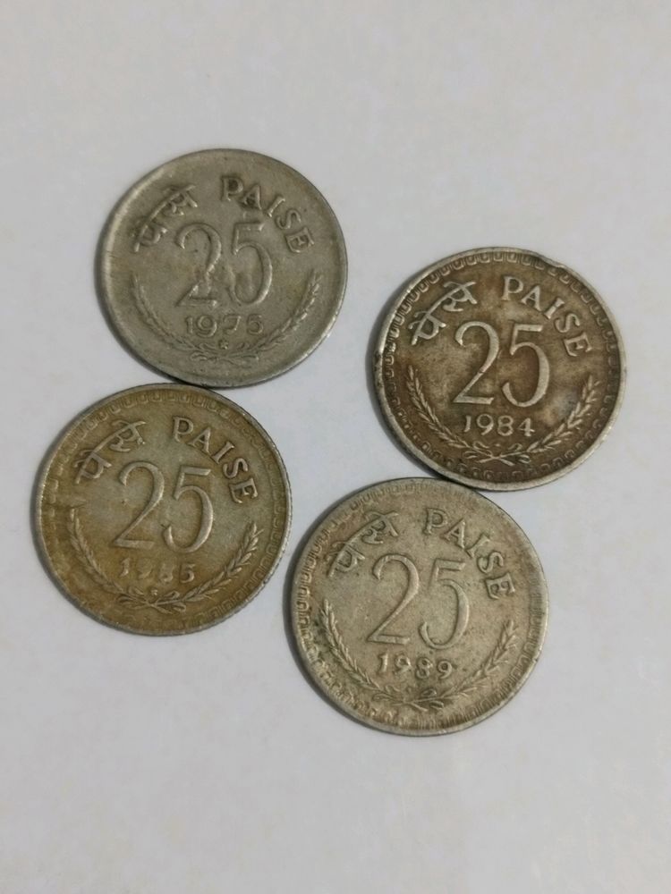 Copper Nikel 25 Paise   1975/1984/1985/1989