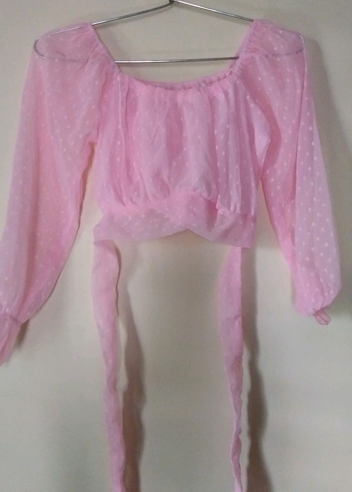 Super Cute Net Pink Top