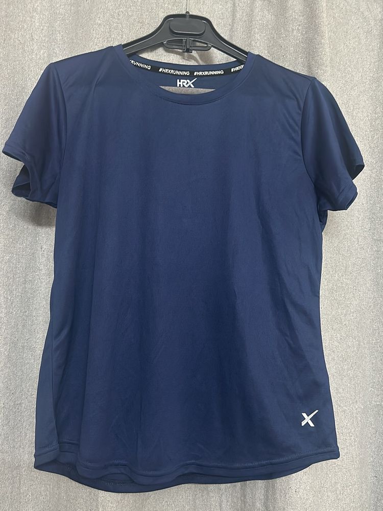 HRX Women Navy Blue Running T-shirt