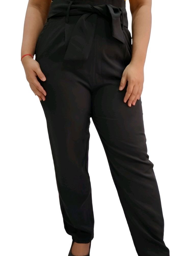 Solid black formal pant