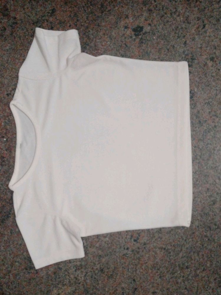 White Crop Top Tshirt