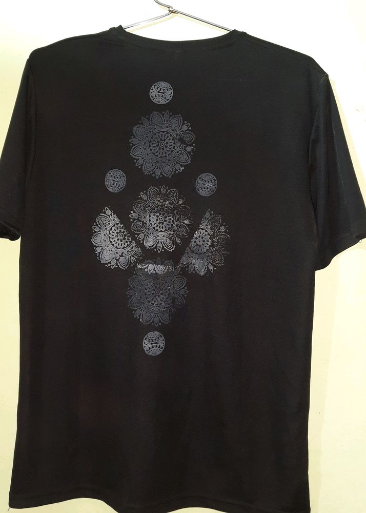 Black Hand Block Printed Tshirt