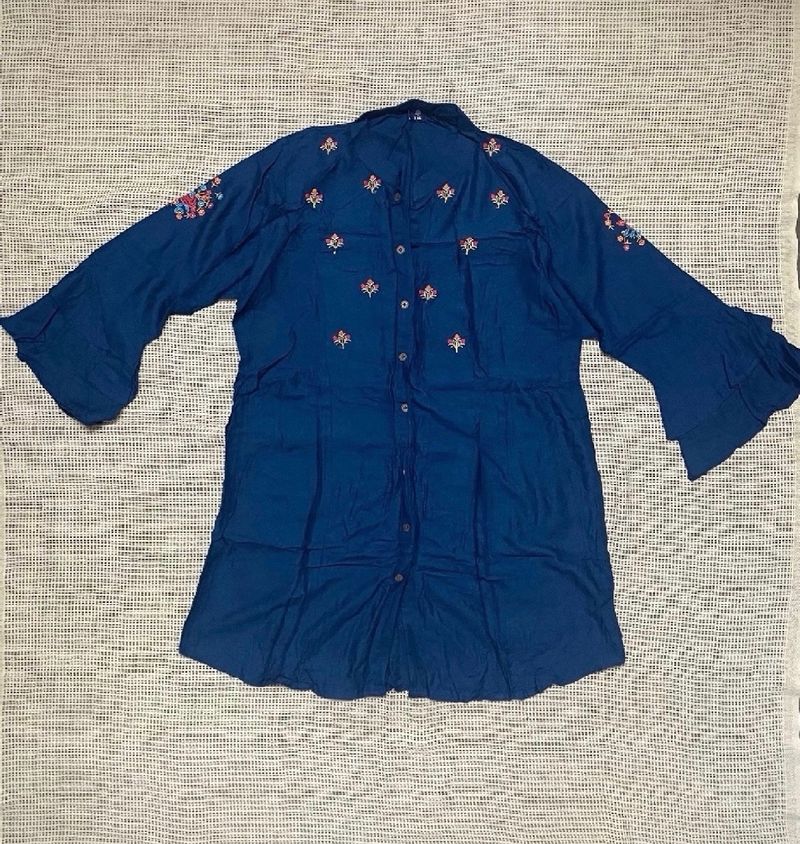 Navy Blue Embroidered Tunic