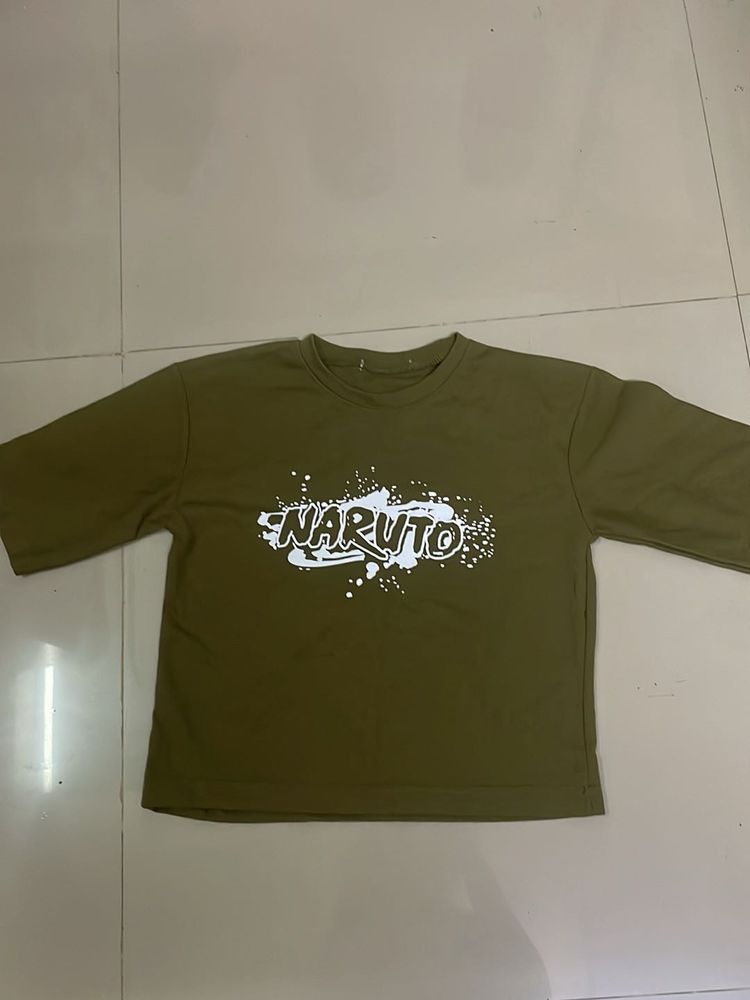 Olive green naruto t shirt