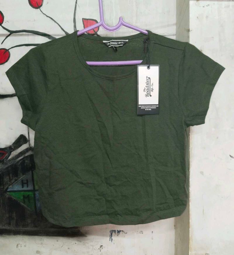 Deep Green Crop Tshirt