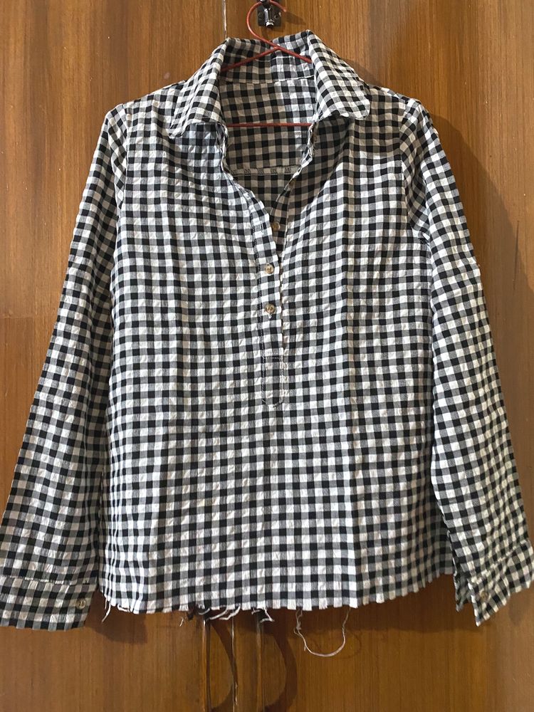 Black And White Checked Shirt For Women
