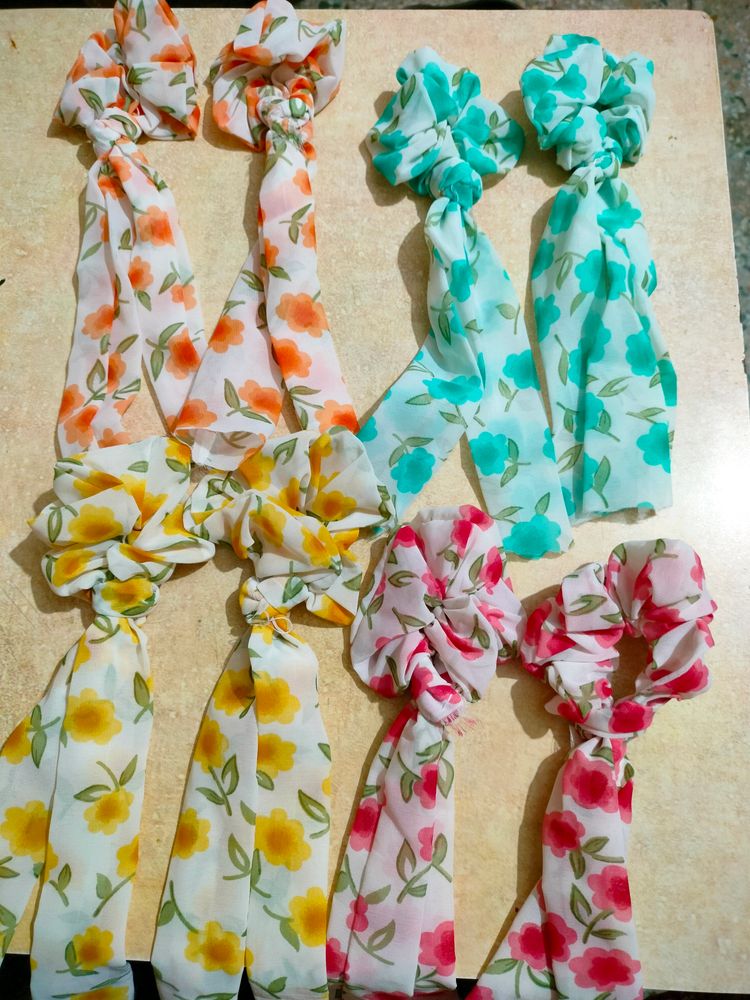 Combo Of 4 Pairs Scrunchies