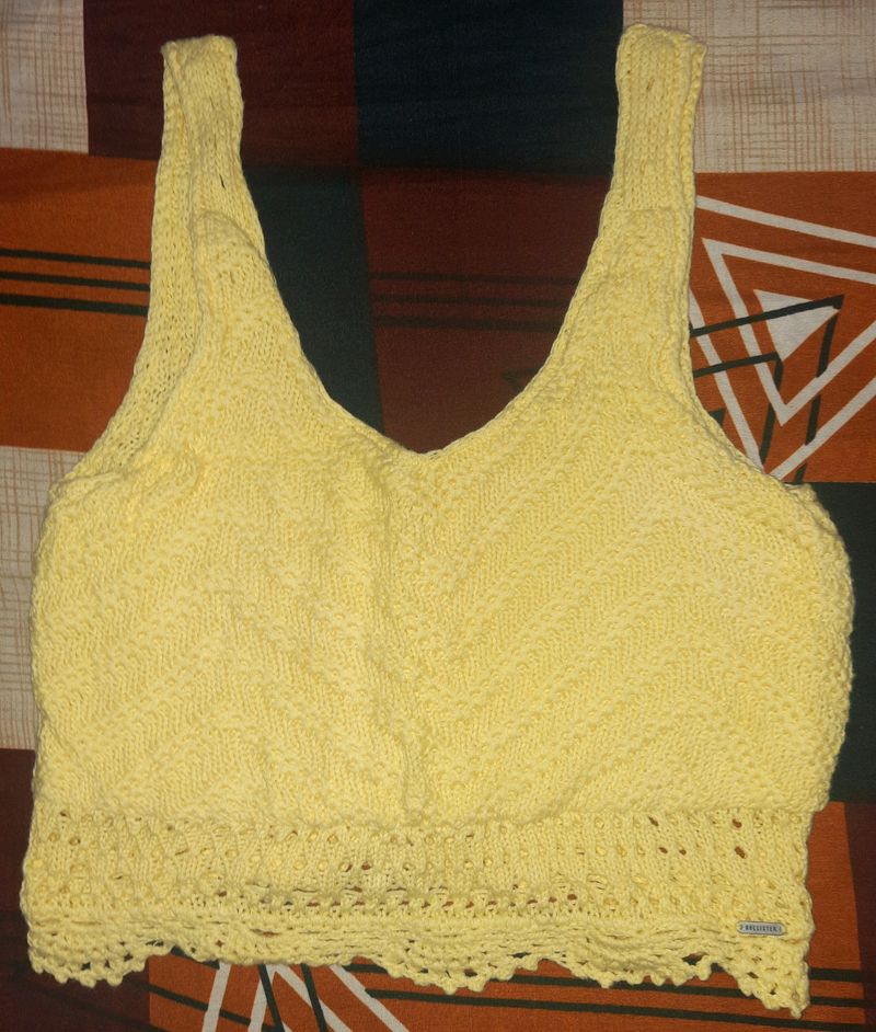 Light Yellow Crochet Top