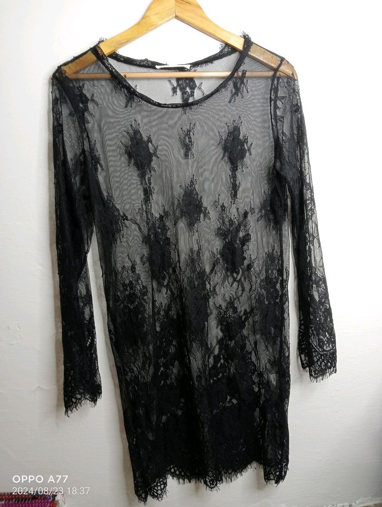 Black Casual Long Top (Women' s)