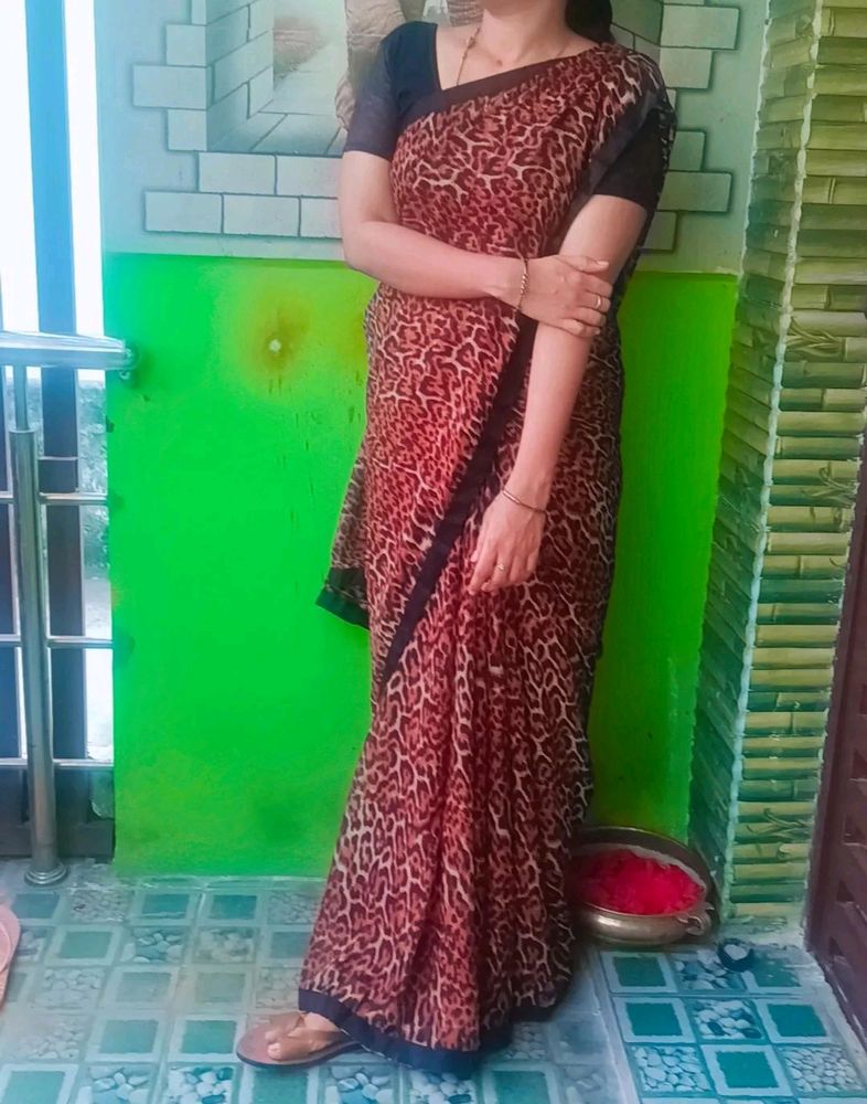 Animal Print Saree