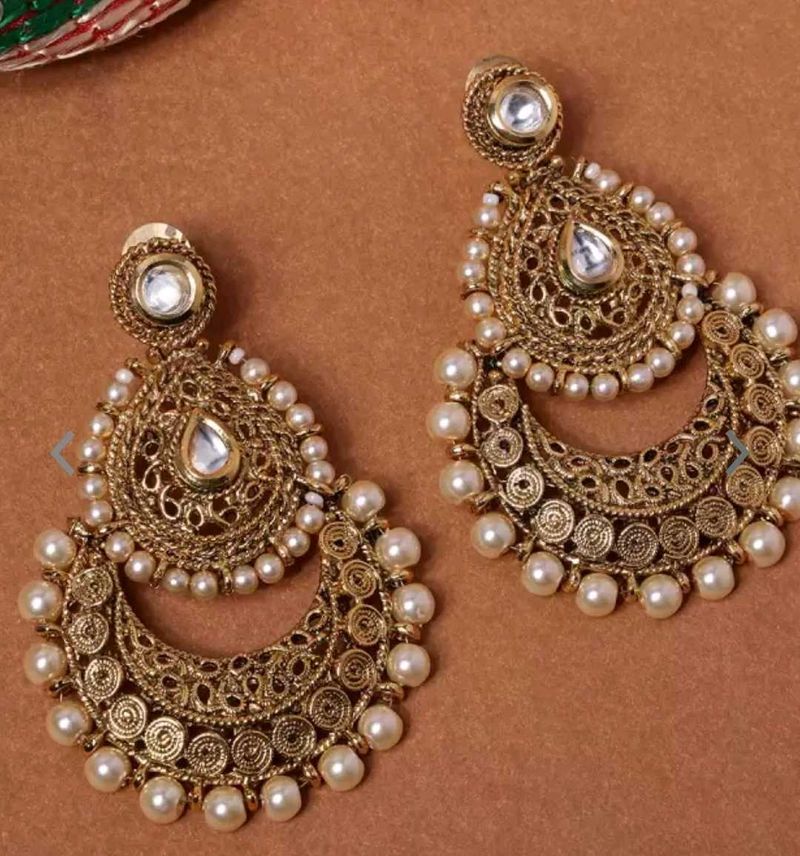 Gold Plated Contemporary Chandbali