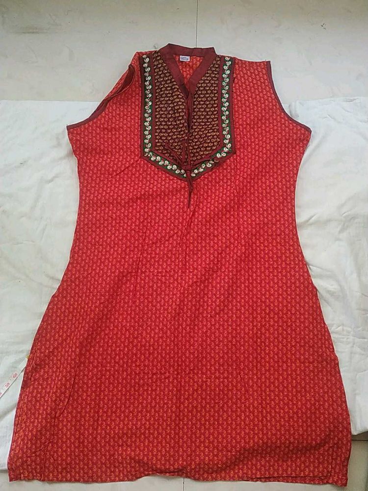 Red Cotton Kurti