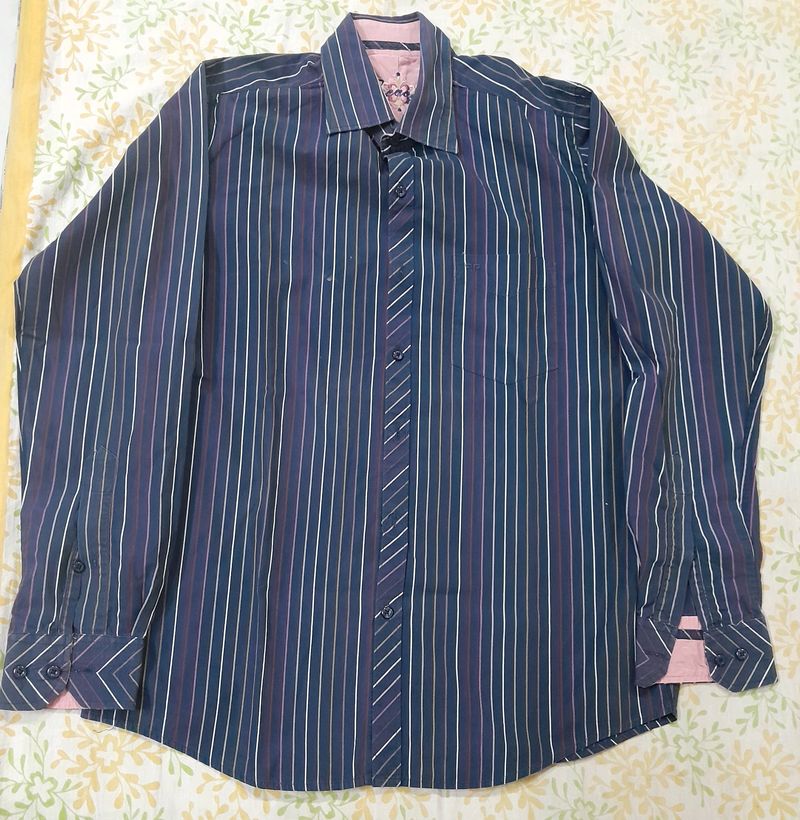 Lining Nsvy Blue Formal Shirt