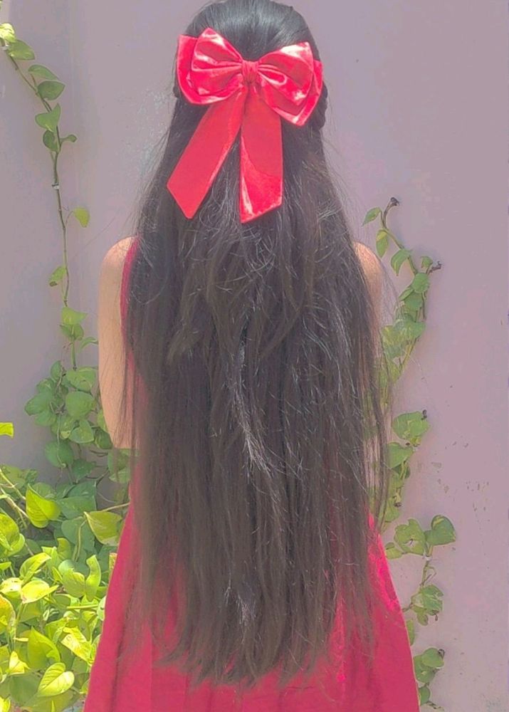 A Red Bow Clip Hair