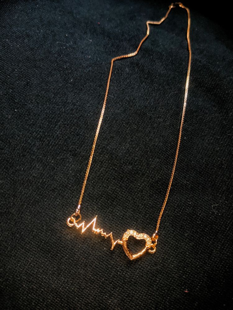 Rosegold Heart Beat Shaped Chain